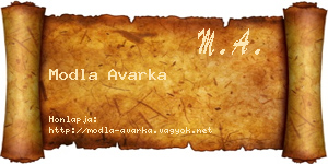 Modla Avarka névjegykártya